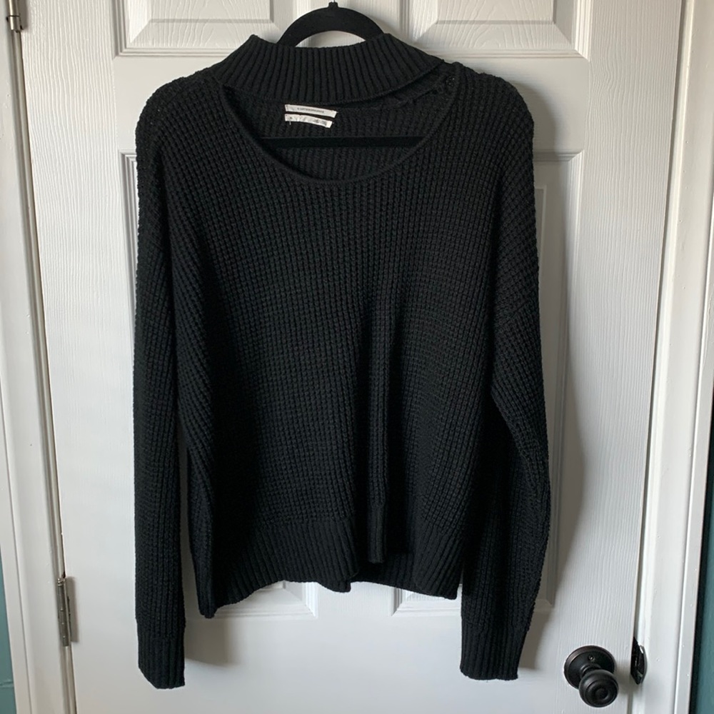 Anthropologie XL Black Sweater Top